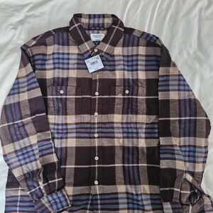 American Eagle Outfitters Soft Flannel Shirt - Blue and Brown
